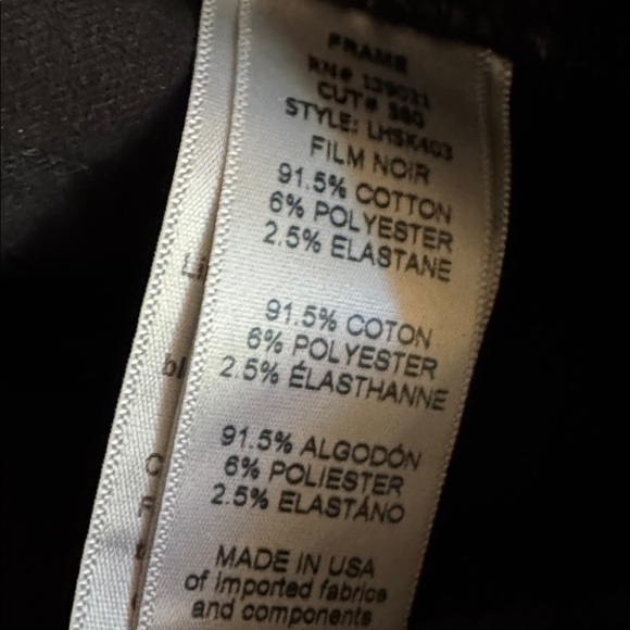 FRAME Le High Skinny Black Denim Jeans Distressed Sz 30 Mid Rise Ankle Designer - Picture 6 of 6